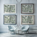 0029 Matisse laperruche green 3x4 framed posters mockup