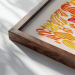 0029 Matisse laperruche orange 3x4 close up dark wood mockup