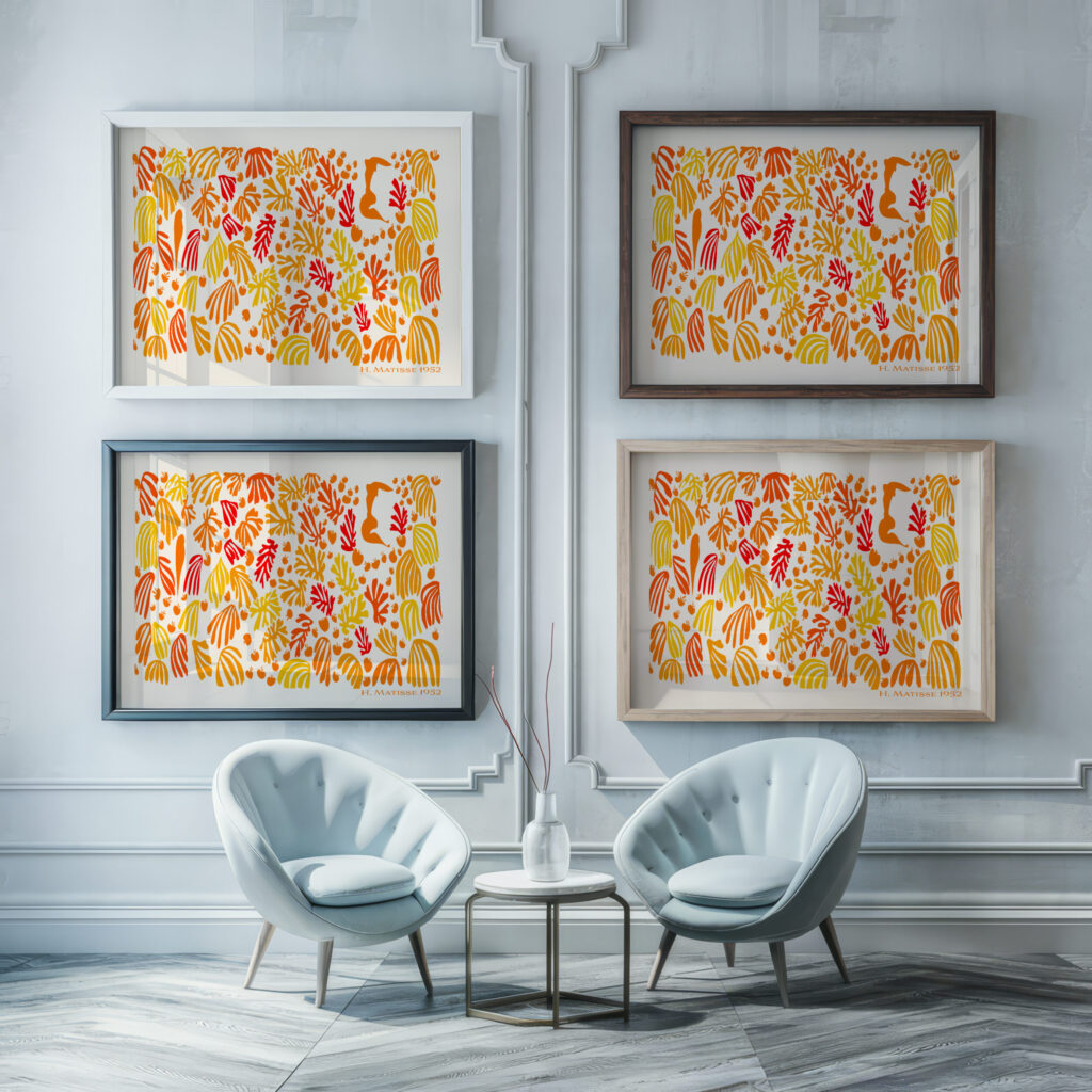 0029 Matisse laperruche orange 3x4 framed posters mockup