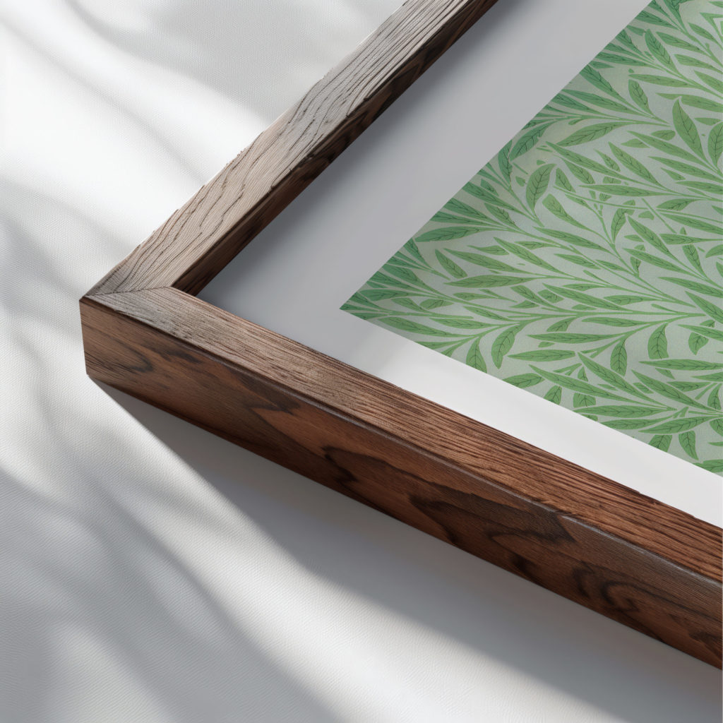 0030 morris WILLOW 1874 3x4 close up dark wood mockup