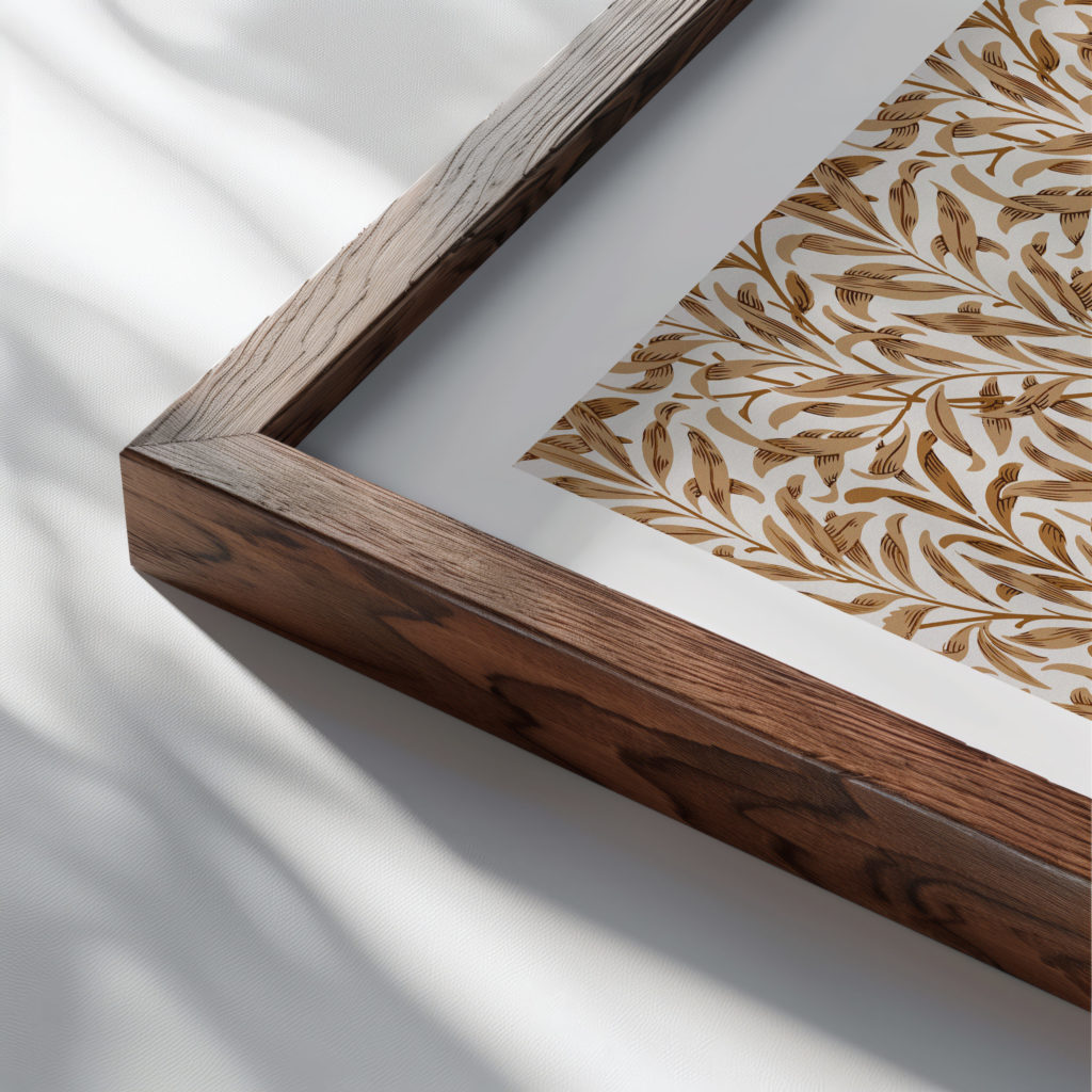 0031 morris willow 1887 3x4 close up dark wood mockup