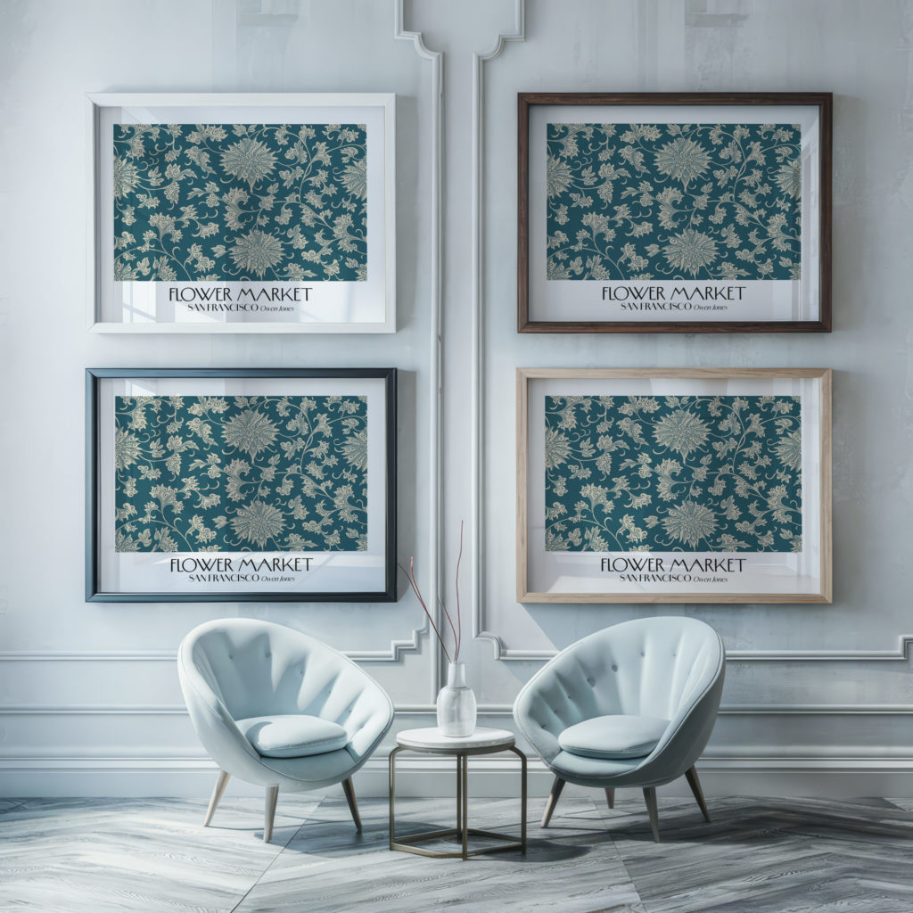 0031 sanfrancisco flower market 3x4 framed posters mockup