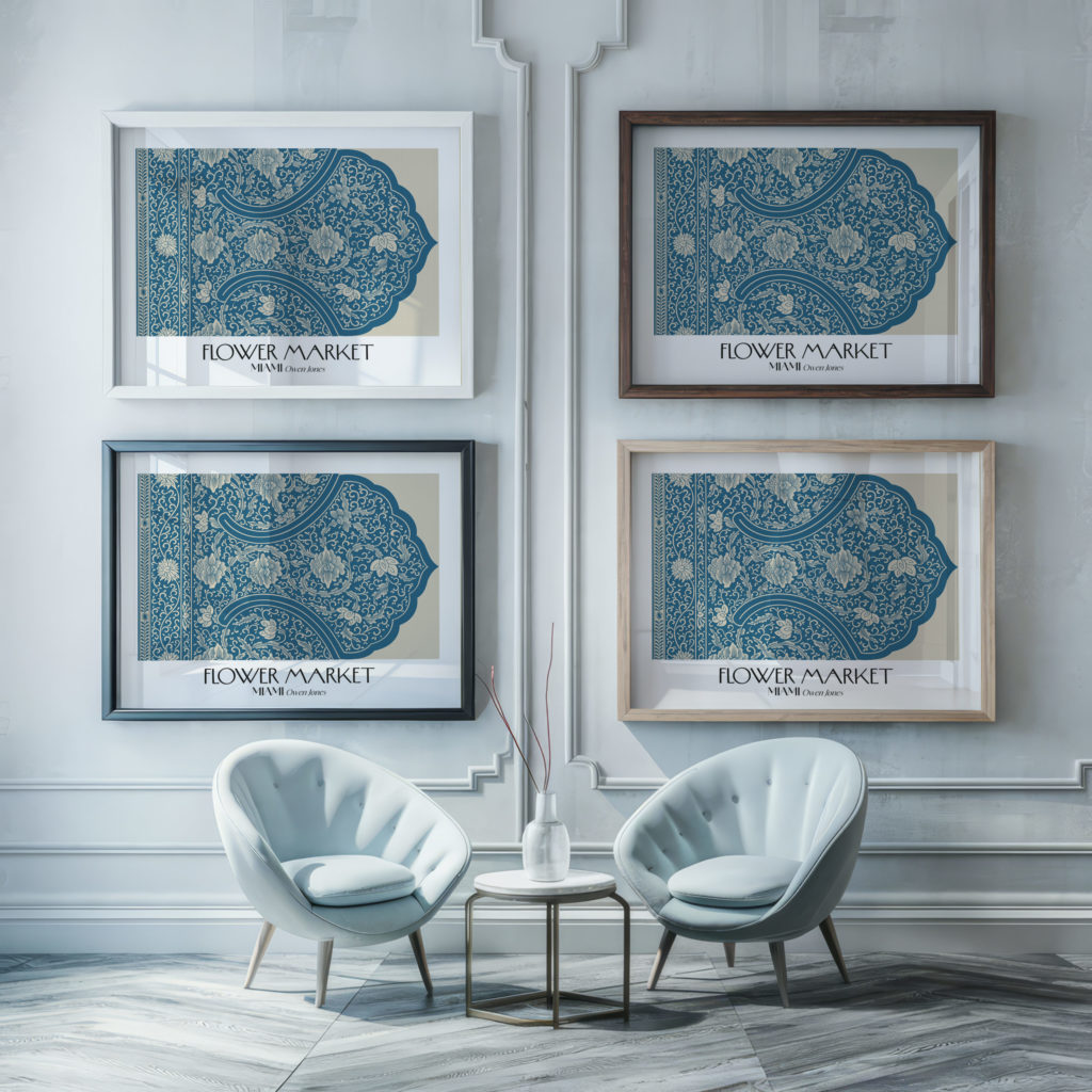 0032 miami flower market 3x4 framed posters mockup