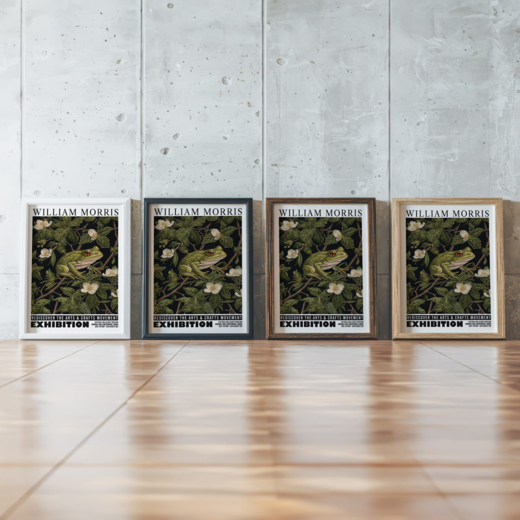 0032 william morris animals exhibition 3x4 framed posters mockup