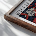 0033 william morris animals exhibition 3x4 close up dark wood mockup