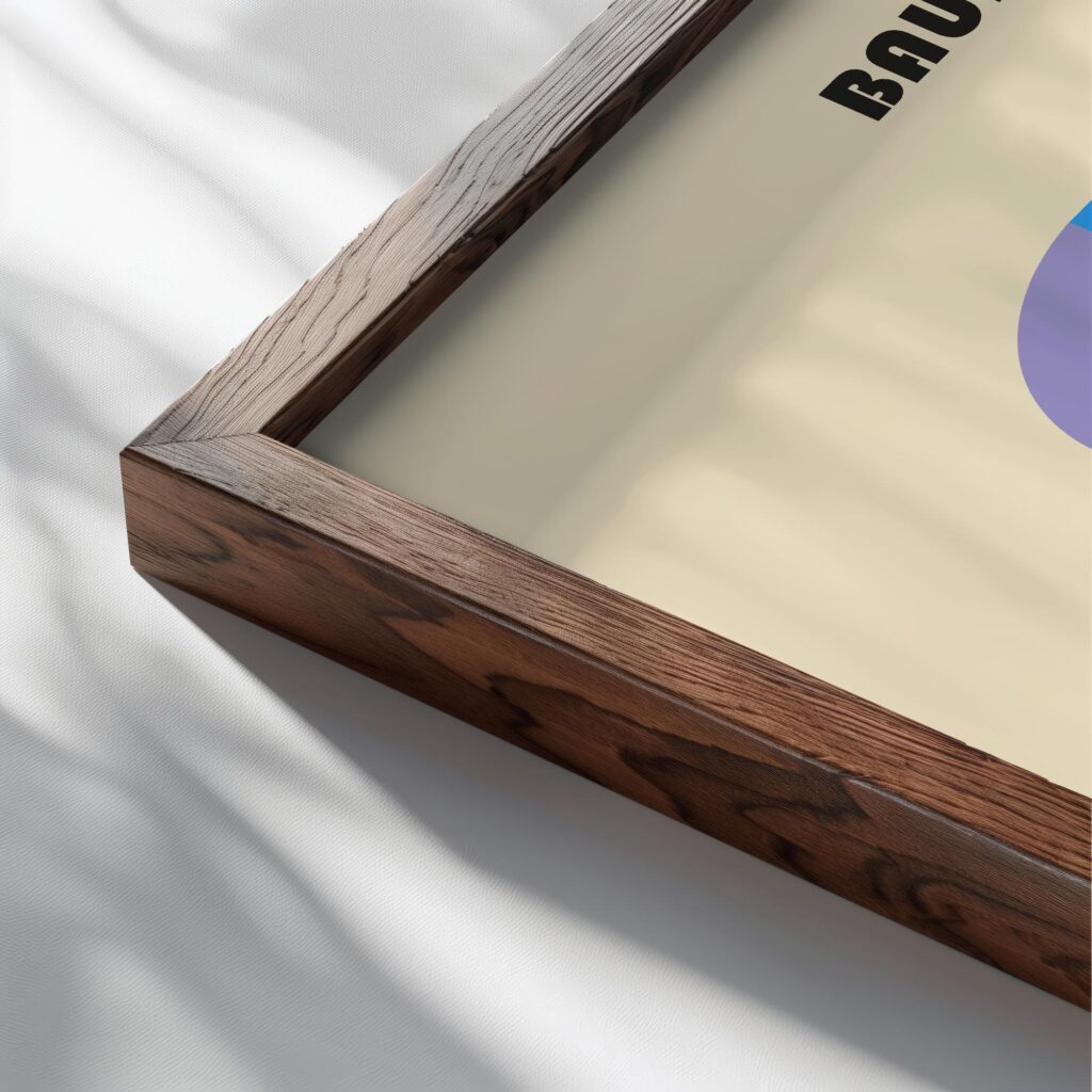 0043 bauhaus7 blue 3x4 close up dark wood mockup