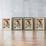 0051 bauhaus8 earth tones 3x4 framed posters mockup