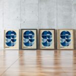 0058 bauhaus9 blue framed posters mockup