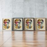 0059 bauhaus9 earth tones 3x4 framed posters mockup