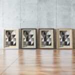 0069 bauhaus10 neutral 3x4 framed posters mockup