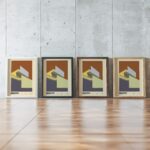0073 bauhaus11 earth tones 3x4 framed posters mockup