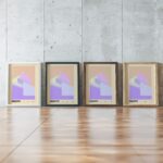 0077 bauhaus11 pink 3x4 framed posters mockup