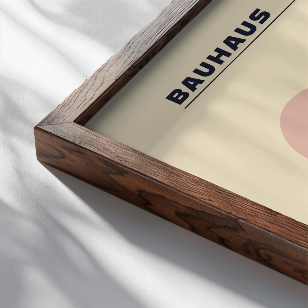0084 bauhaus12 pink 3x4 close up dark wood mockup