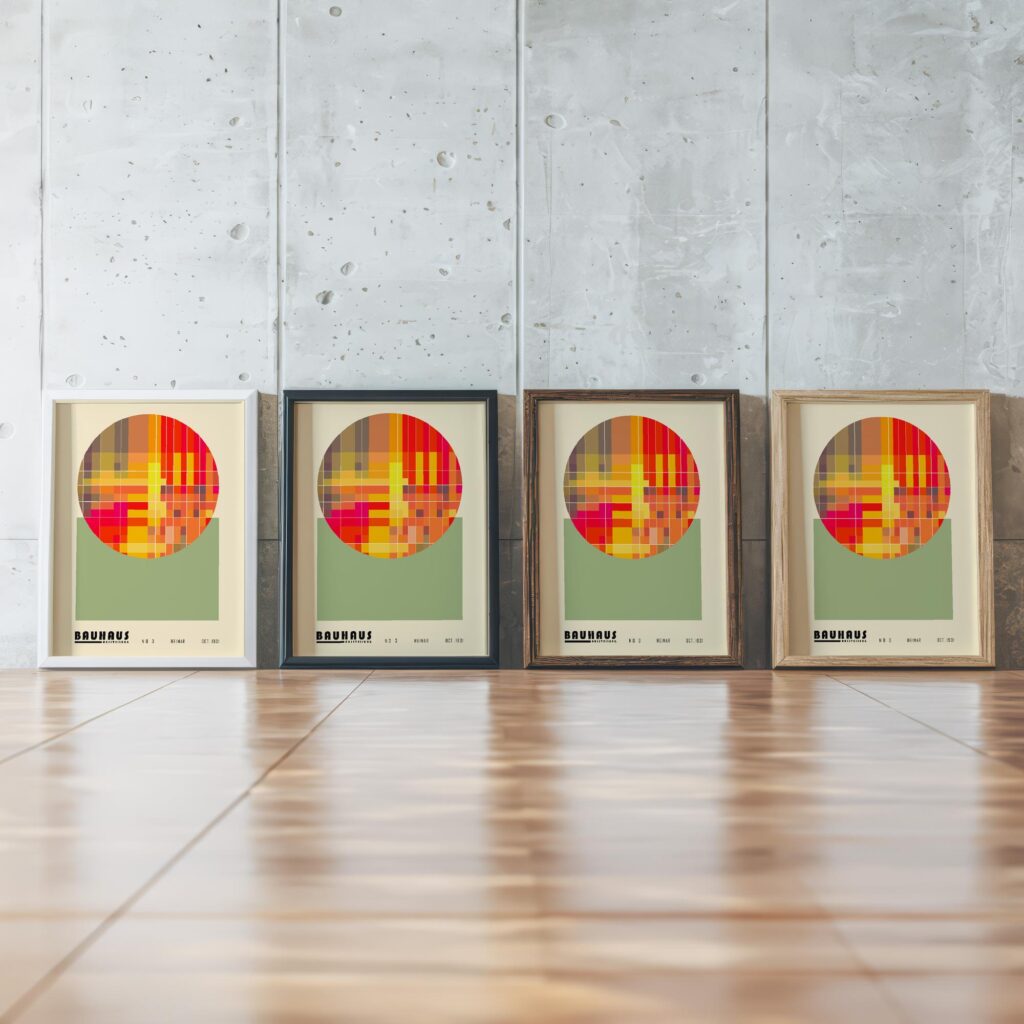 0086 bauhaus13 summer 3x4 framed posters mockup