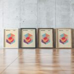 0090 bauhaus14 muted 3x4 framed posters mockup