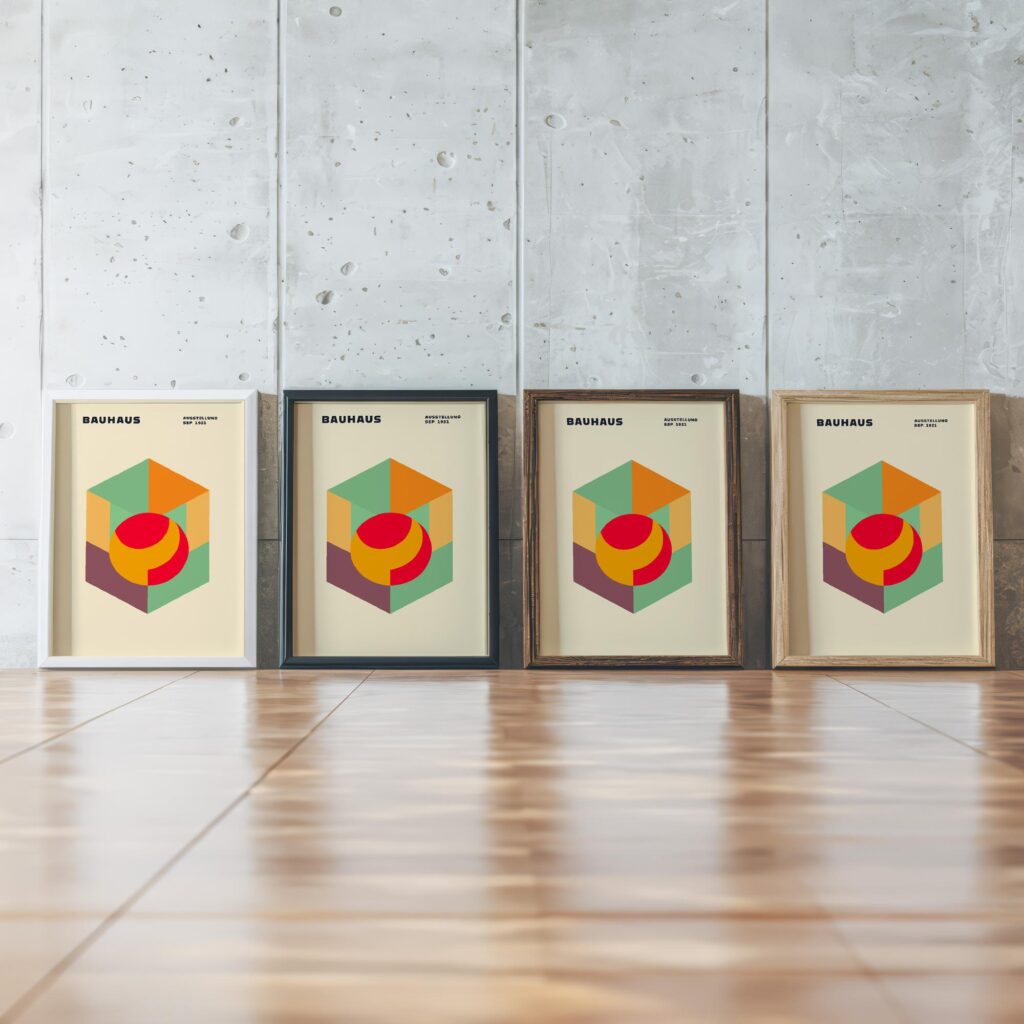 0093 bauhaus14 summer 3x4 framed posters mockup