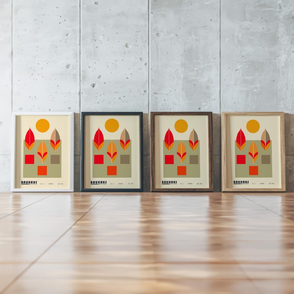 0100 bauhaus15 summer 3x4 framed posters mockup