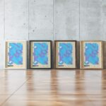 0103 bauhaus17 blue 3x4 framed posters mockup