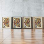 0104 bauhaus17 earth tones 3x4 framed posters mockup