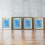 0110 bauhaus18 blue 3x4 framed posters mockup