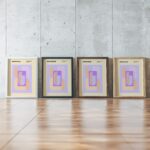 0115 bauhaus18 pink 3x4 framed posters mockup