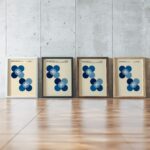 0117 bauhaus19 blue 3x4 framed posters mockup