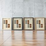 0118 bauhaus19 earth tones 3x4 framed posters mockup