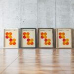 0122 bauhaus19 orange 3x4 framed posters mockup