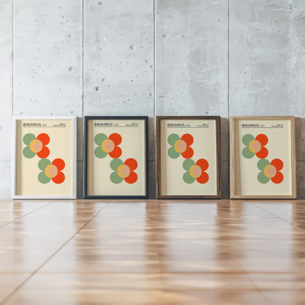 0125 bauhaus19 summer 3x4 framed posters mockup