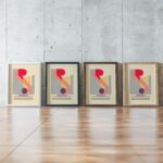 0129 bauhaus20 muted 3x4 framed posters mockup