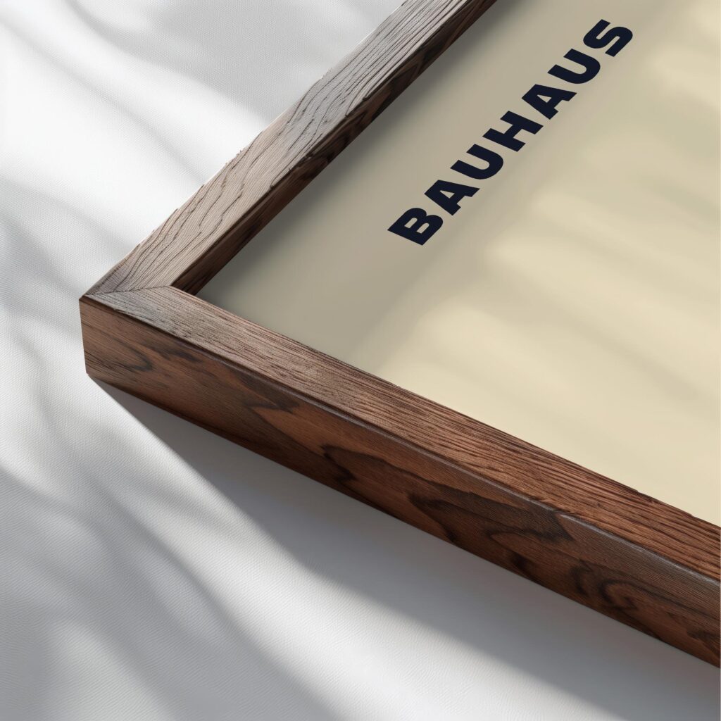 0133 bauhaus21 blue 3x4 close up dark wood mockup