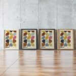 0140 bauhaus22 earth tones 3x4 framed posters mockup