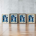 0143 bauhaus22 blue 3x4 framed posters mockup