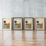 0150 bauhaus23 earth tones 3x4 framed posters mockup