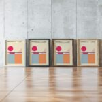 0152 bauhaus23 muted 3x4 framed posters mockup