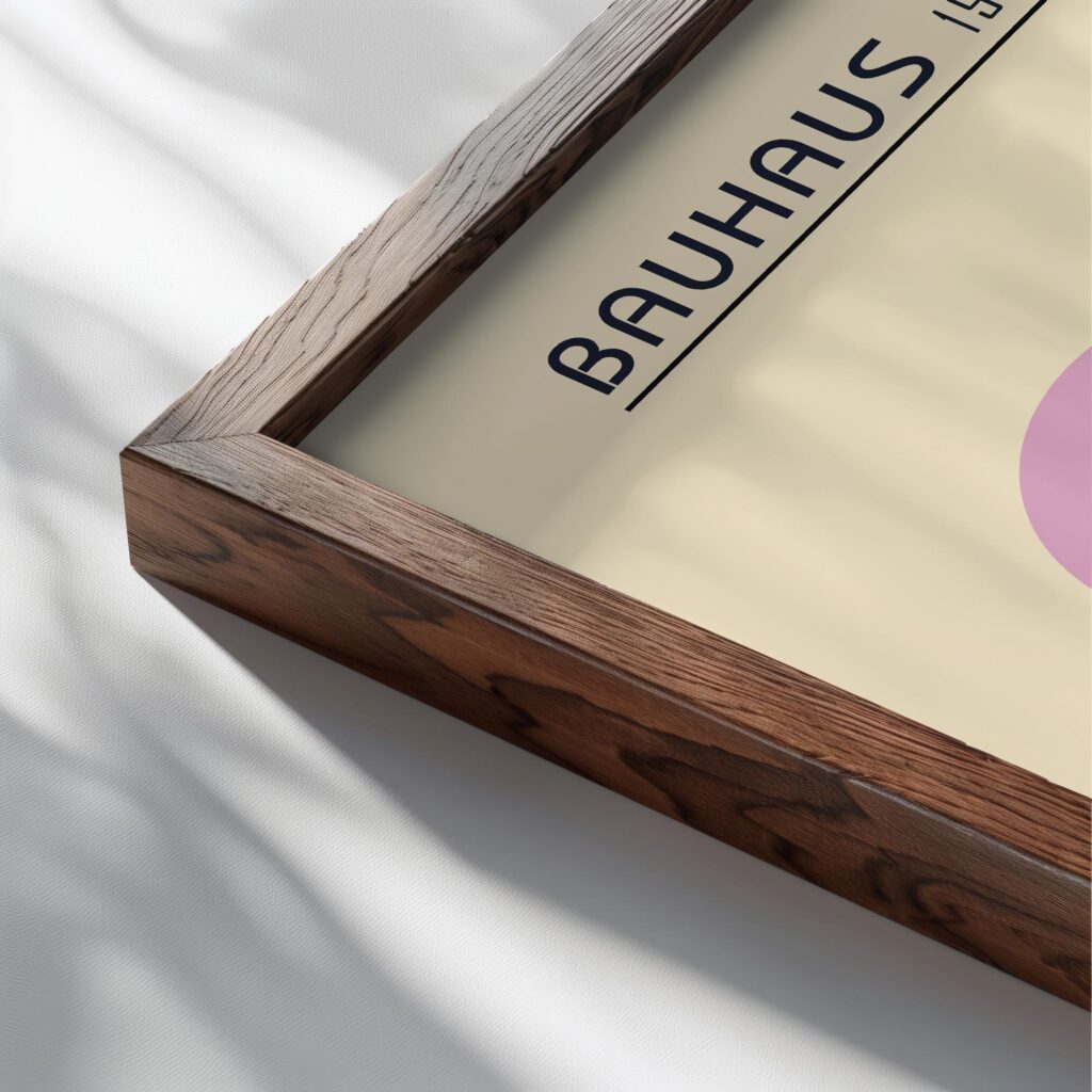 0154 bauhaus23 pink 3x4 close up dark wood mockup