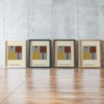 0157 bauhaus24 earth tones 3x4 framed posters mockup