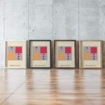 0159 bauhaus24 muted 3x4 framed posters mockup