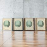 0172 bauhaus26 green 3x4 framed posters mockup