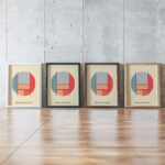 0173 bauhaus26 muted 3x4 framed posters mockup