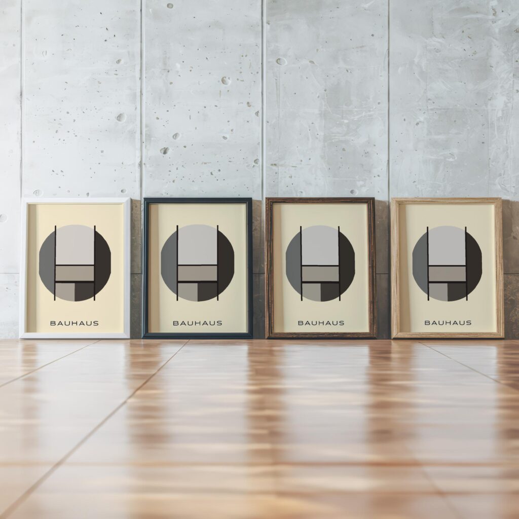 0174 bauhaus26 neutral 3x4 framed posters mockup