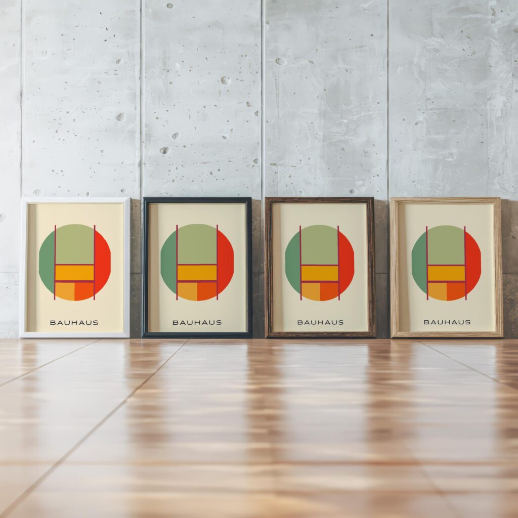0176 bauhaus26 summer 3x4 framed posters mockup