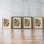 0180 bauhaus27 earth tones 3x4 framed posters mockup