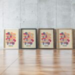 0183 bauhaus27 muted 3x4 framed posters mockup