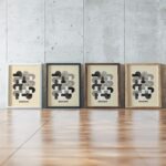 0184 bauhaus27 neutral 3x4 framed posters mockup