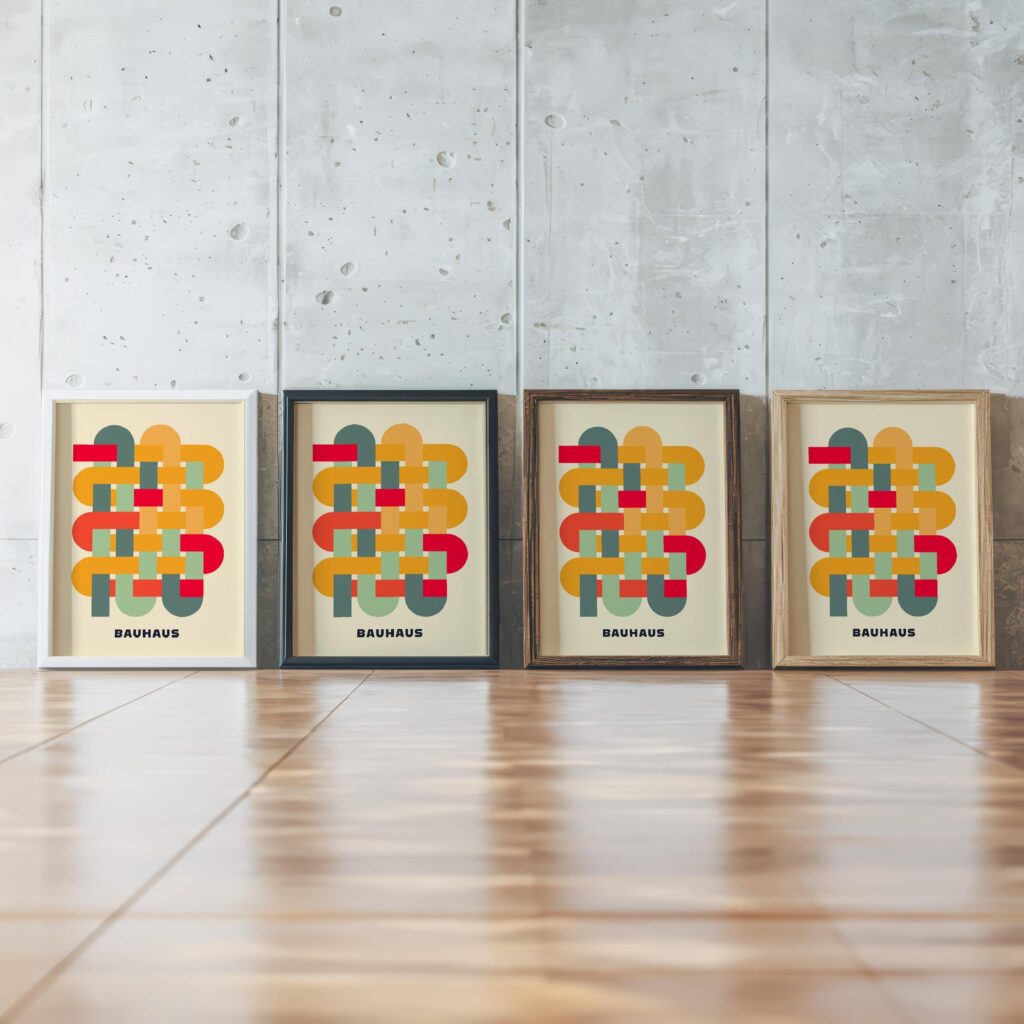 0189 bauhaus27 summer 3x4 framed posters mockup