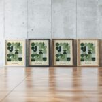 0194 bauhaus28 green 3x4 framed posters mockup
