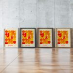 0197 bauhaus28 orange 3x4 framed posters mockup