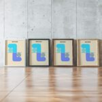 0203 bauhaus29 blue 3x4 framed posters mockup