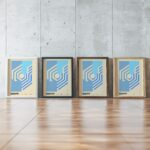 0210 bauhaus30 blue 3x4 framed posters mockup